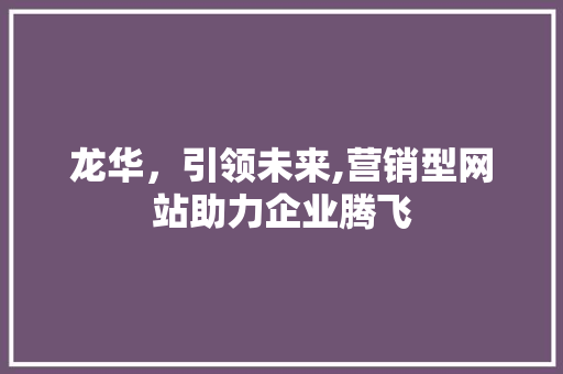 龙华，引领未来,营销型网站助力企业腾飞