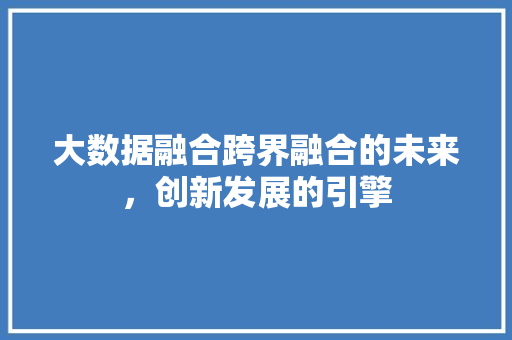 大数据融合跨界融合的未来，创新发展的引擎