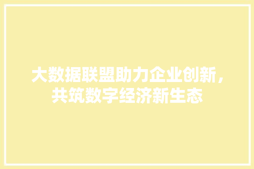大数据联盟助力企业创新，共筑数字经济新生态