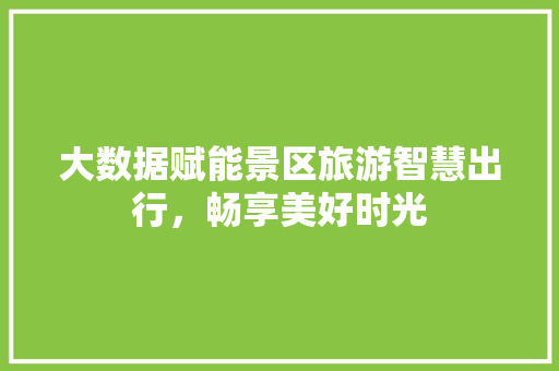 大数据赋能景区旅游智慧出行，畅享美好时光