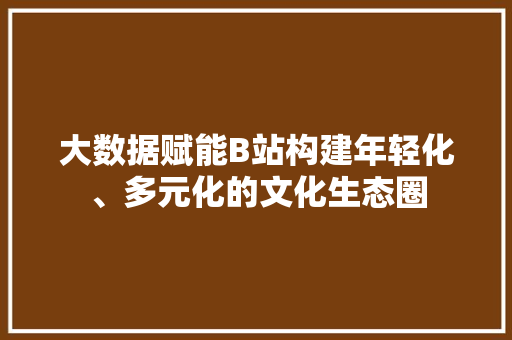 大数据赋能B站构建年轻化、多元化的文化生态圈