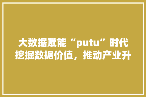 大数据赋能“putu”时代挖掘数据价值，推动产业升级