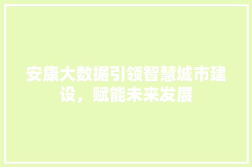 安康大数据引领智慧城市建设，赋能未来发展 市场营销范文