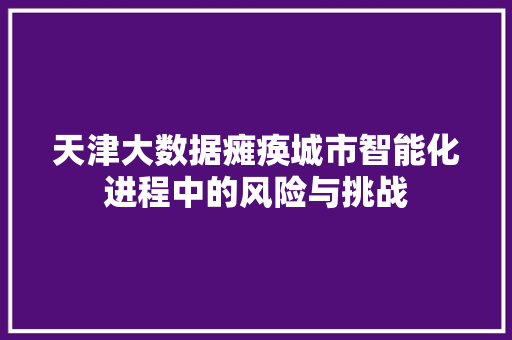 天津大数据瘫痪城市智能化进程中的风险与挑战