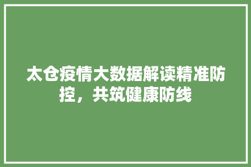 太仓疫情大数据解读精准防控，共筑健康防线