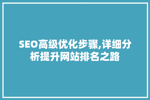 SEO高级优化步骤,详细分析提升网站排名之路 缓存Redis
