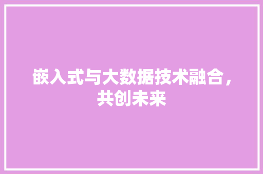 嵌入式与大数据技术融合，共创未来
