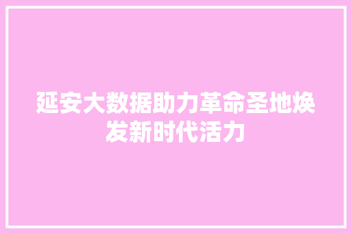 延安大数据助力革命圣地焕发新时代活力