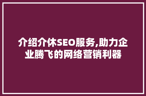 介绍介休SEO服务,助力企业腾飞的网络营销利器