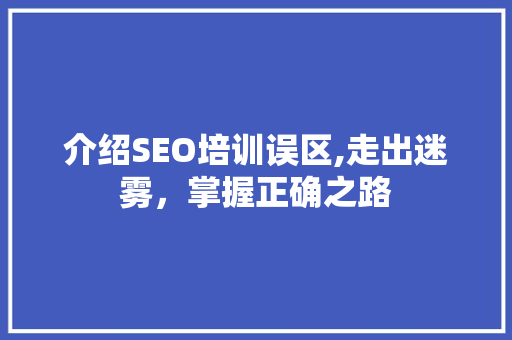 介绍SEO培训误区,走出迷雾，掌握正确之路 项目报告