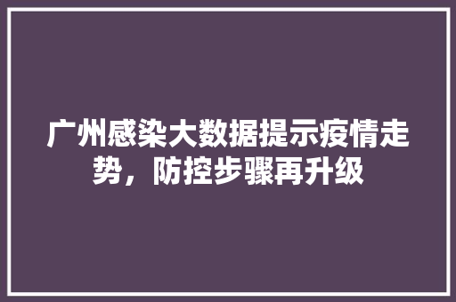 广州感染大数据提示疫情走势，防控步骤再升级