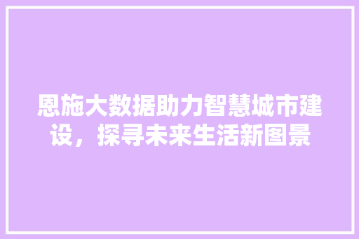 恩施大数据助力智慧城市建设，探寻未来生活新图景