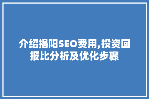 介绍揭阳SEO费用,投资回报比分析及优化步骤 前端技术