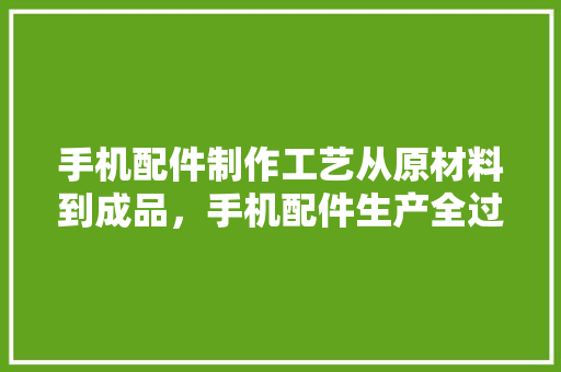 手机配件制作工艺从原材料到成品，手机配件生产全过程