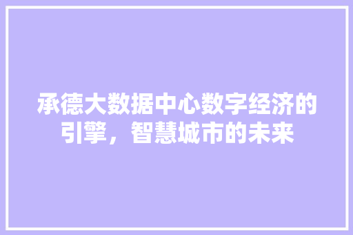 承德大数据中心数字经济的引擎，智慧城市的未来