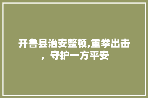 开鲁县治安整顿,重拳出击，守护一方平安 响应式设计
