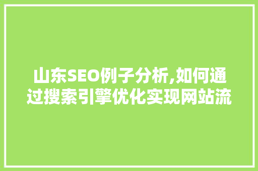 山东SEO例子分析,如何通过搜索引擎优化实现网站流量倍增 前端技术