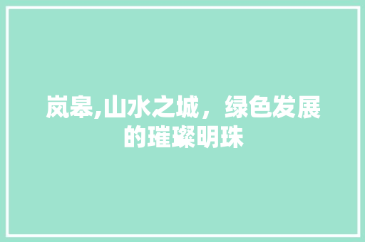 岚皋,山水之城，绿色发展的璀璨明珠