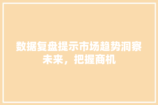 数据复盘提示市场趋势洞察未来，把握商机