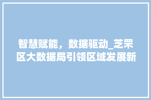 智慧赋能，数据驱动_芝罘区大数据局引领区域发展新篇章