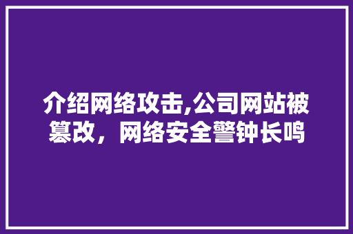 介绍网络攻击,公司网站被篡改，网络安全警钟长鸣