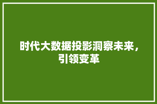 时代大数据投影洞察未来，引领变革