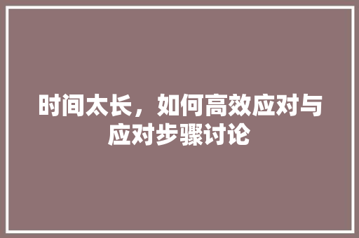 时间太长，如何高效应对与应对步骤讨论