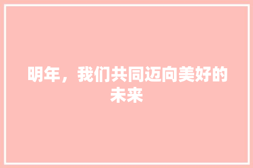 明年，我们共同迈向美好的未来