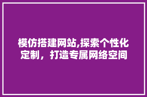 模仿搭建网站,探索个性化定制，打造专属网络空间 项目报告