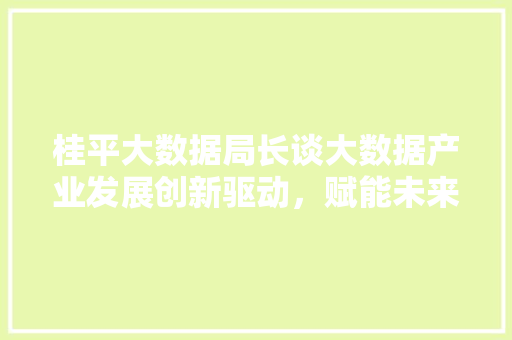 桂平大数据局长谈大数据产业发展创新驱动，赋能未来