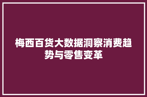 梅西百货大数据洞察消费趋势与零售变革