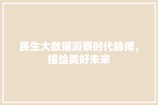 民生大数据洞察时代脉搏，描绘美好未来