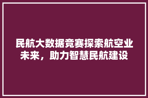 民航大数据竞赛探索航空业未来，助力智慧民航建设