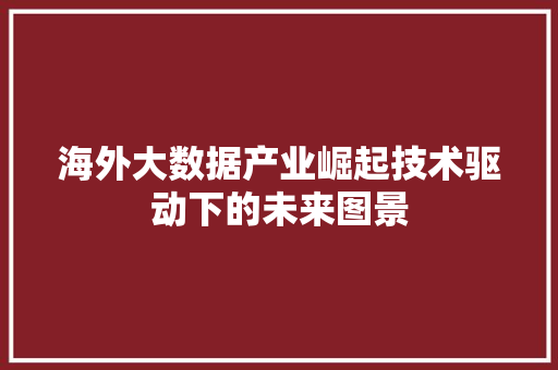 海外大数据产业崛起技术驱动下的未来图景