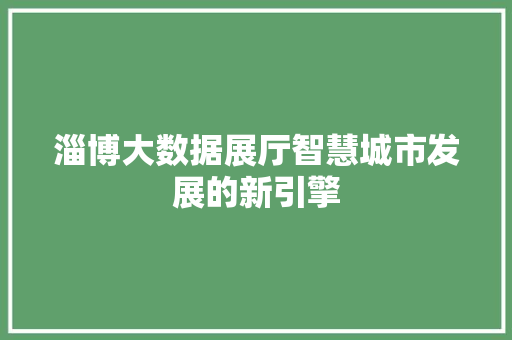 淄博大数据展厅智慧城市发展的新引擎