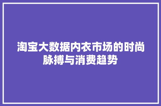 淘宝大数据内衣市场的时尚脉搏与消费趋势