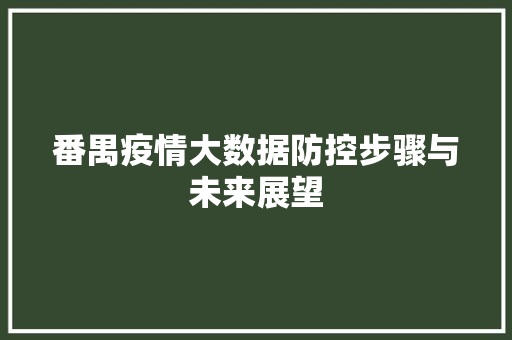 番禺疫情大数据防控步骤与未来展望