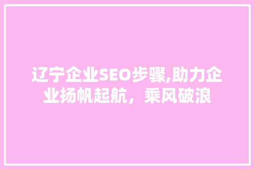 辽宁企业SEO步骤,助力企业扬帆起航，乘风破浪 响应式设计