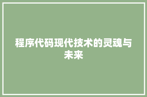 程序代码现代技术的灵魂与未来