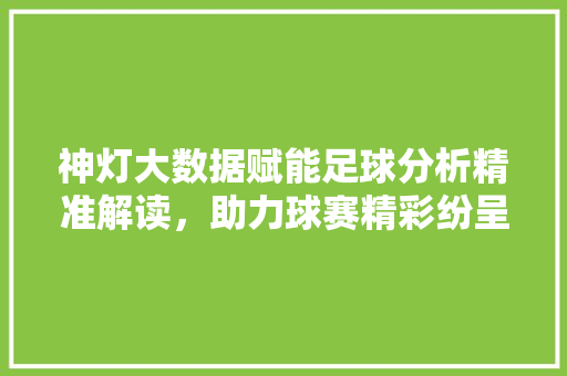 神灯大数据赋能足球分析精准解读，助力球赛精彩纷呈