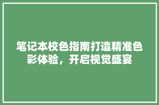 笔记本校色指南打造精准色彩体验，开启视觉盛宴
