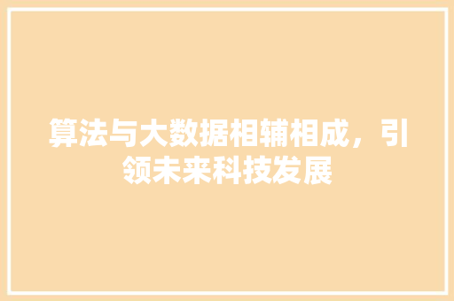 算法与大数据相辅相成，引领未来科技发展