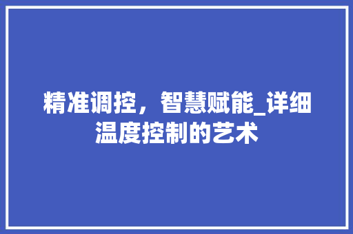 精准调控，智慧赋能_详细温度控制的艺术