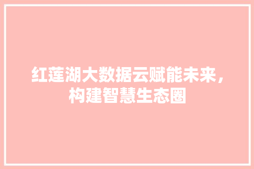 红莲湖大数据云赋能未来，构建智慧生态圈