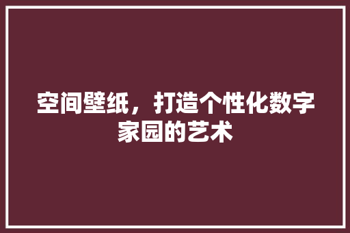 空间壁纸，打造个性化数字家园的艺术