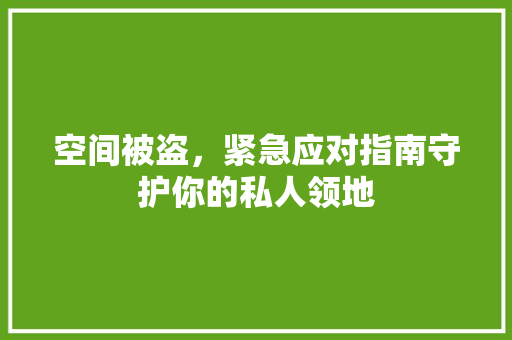 空间被盗，紧急应对指南守护你的私人领地