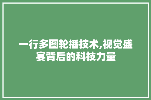 一行多图轮播技术,视觉盛宴背后的科技力量