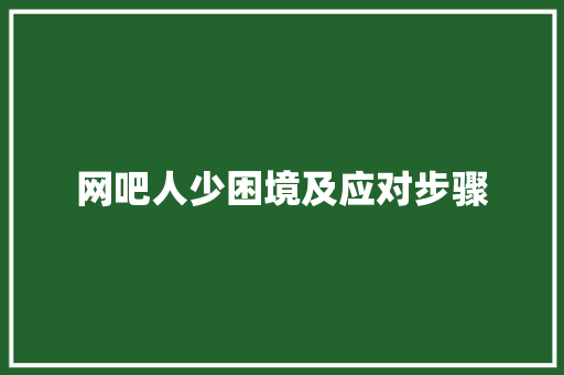 网吧人少困境及应对步骤