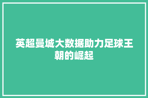 英超曼城大数据助力足球王朝的崛起
