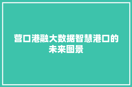 营口港融大数据智慧港口的未来图景